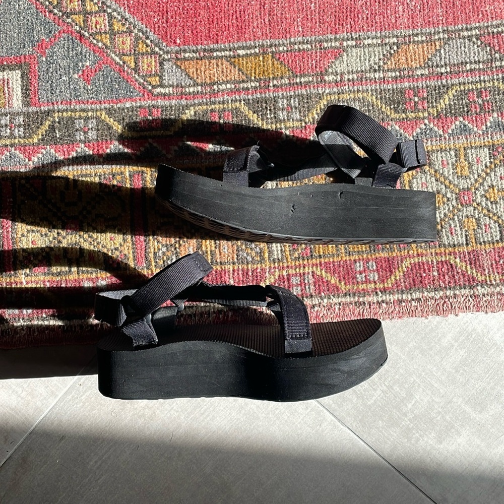 Black Teva Flatforms
